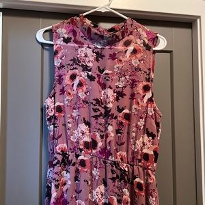 Pink floral midi dress from Lulu’s